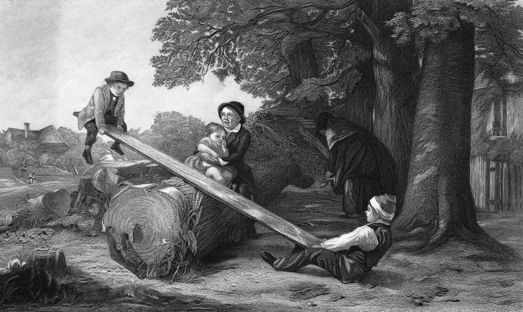 Detail of Children Playing on See-Saw by Corbis