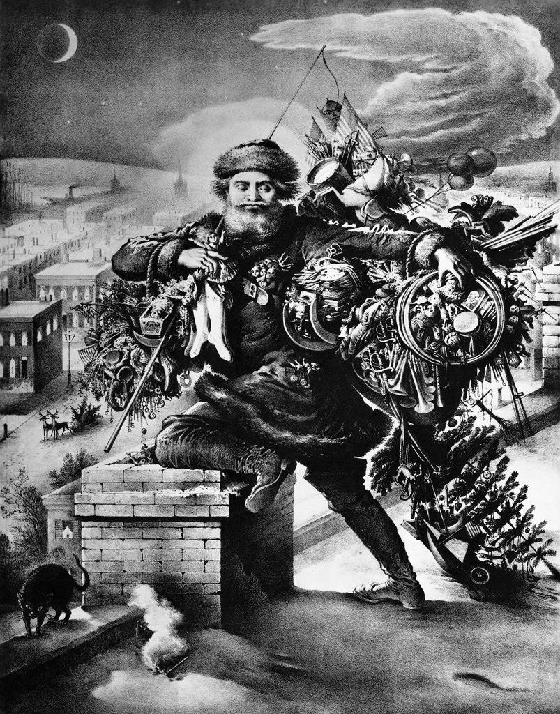 Russian Christmas Card W/Santa,Weapons by Corbis