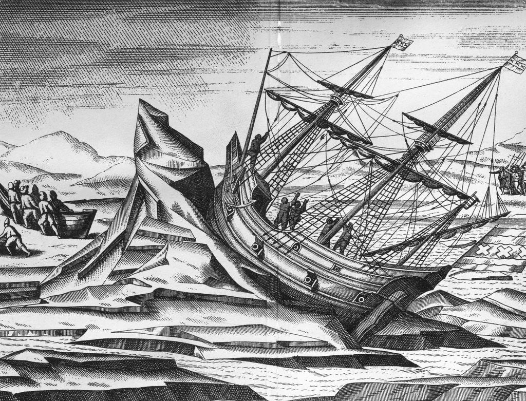 Detail of Strong Waves Tossing the Barent's Ship at Sea by Anonymous