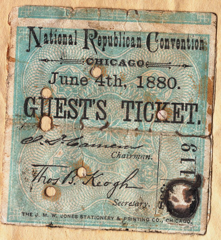 Detail of Display of the 1880 National Republican Convention Ticket by Anonymous