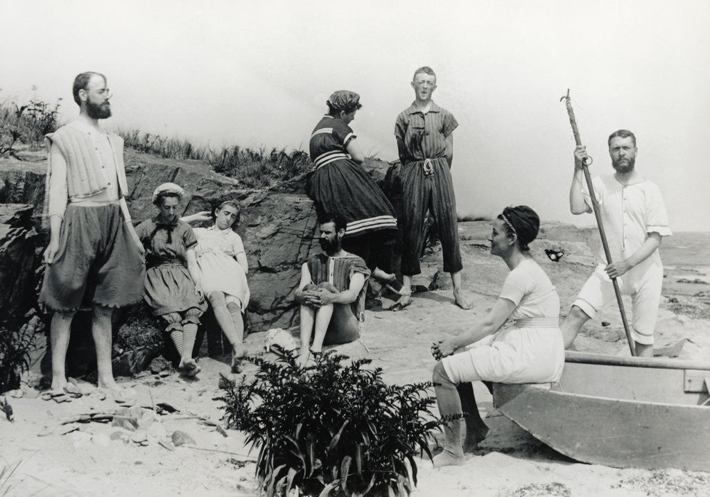 Detail of Small Group of Bathers on Beach by Anonymous
