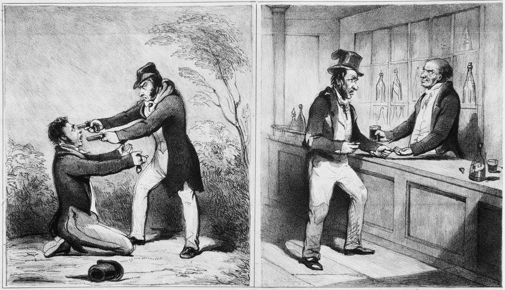 Detail of Which is the Worst, Deliver or Die! Deliver and Die! Illustration from Police Gazette by Anonymous