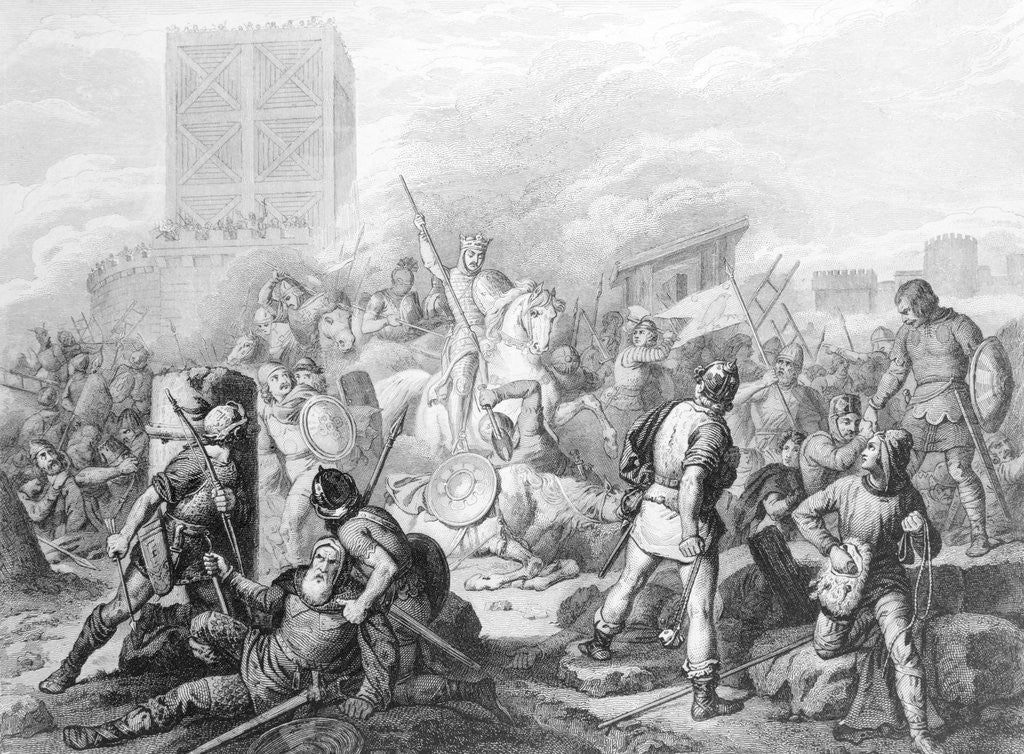 Detail of Illustration Depicting Siege of Paris by Normans in 835 by Anonymous