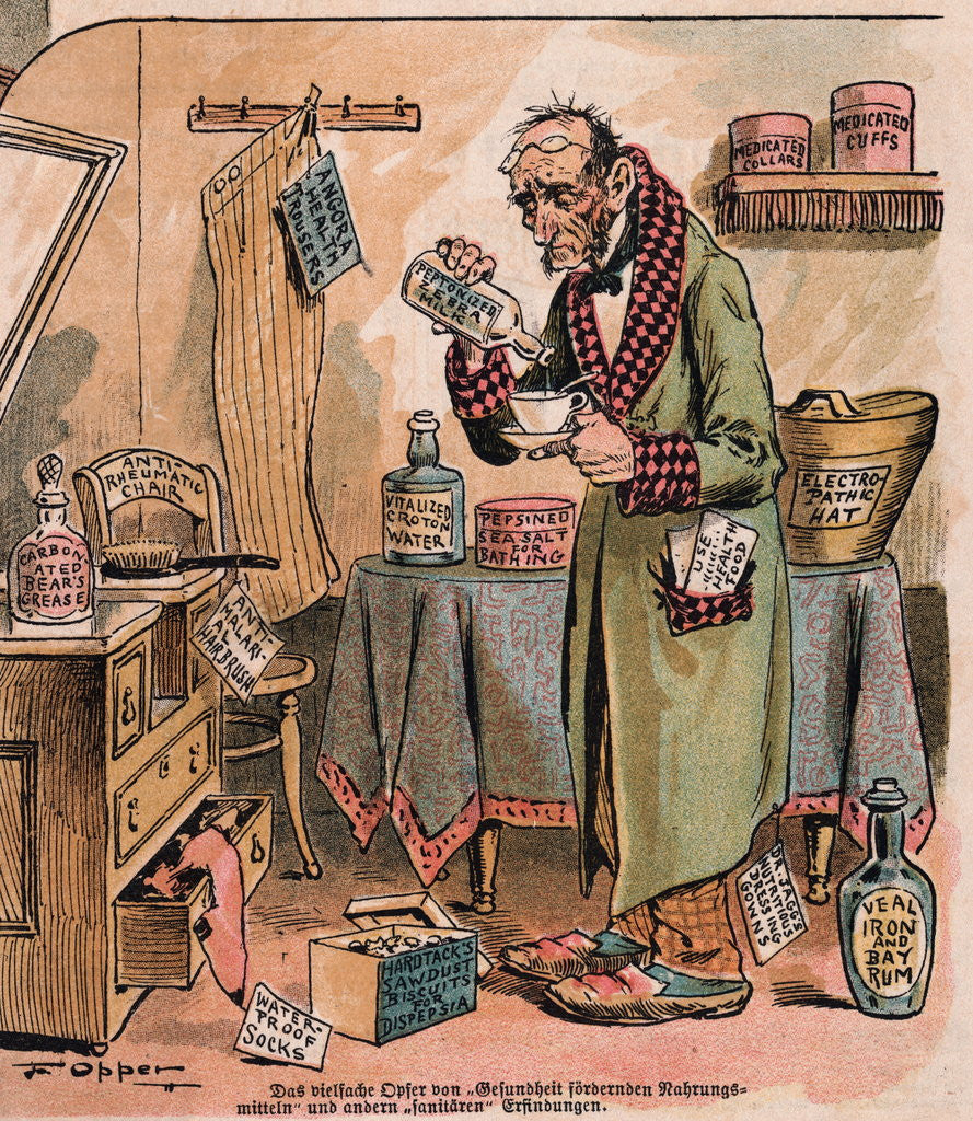 Detail of Cartoon of a Hypochondriac by Anonymous