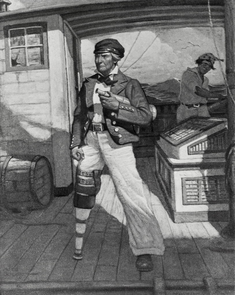 Detail of Captain Ahab on Ship Deck by Anonymous