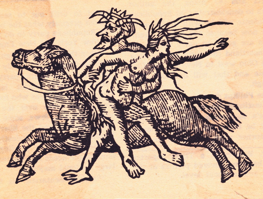 Detail of Devil Riding with Witch by Anonymous