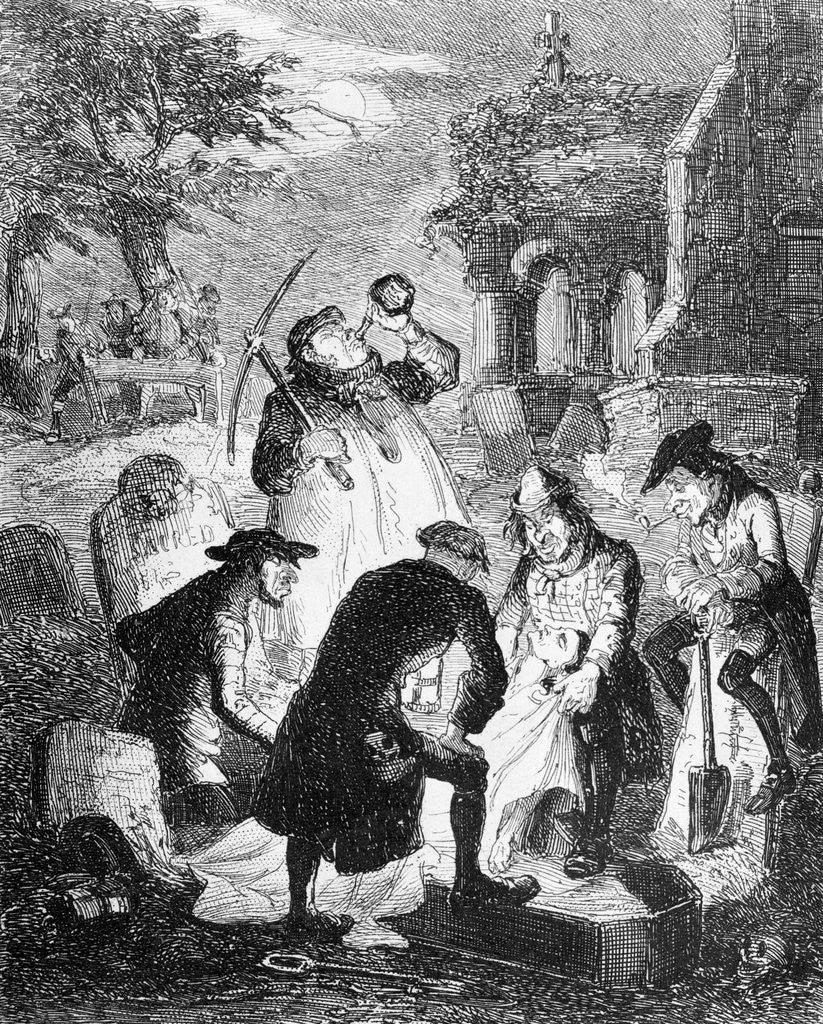 Detail of Men Stealing Grave by Anonymous