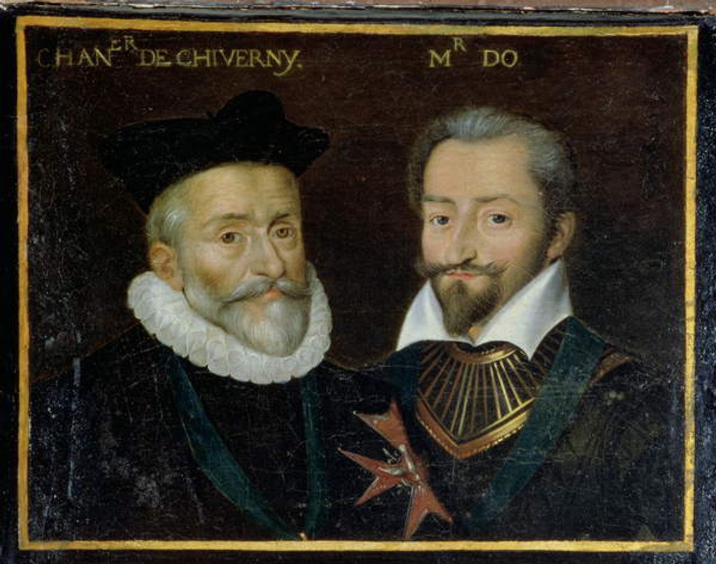 Detail of Portrait of Philippe Hurault Count of Cheverny and Francois Marquis of O, 1617-38 by French School