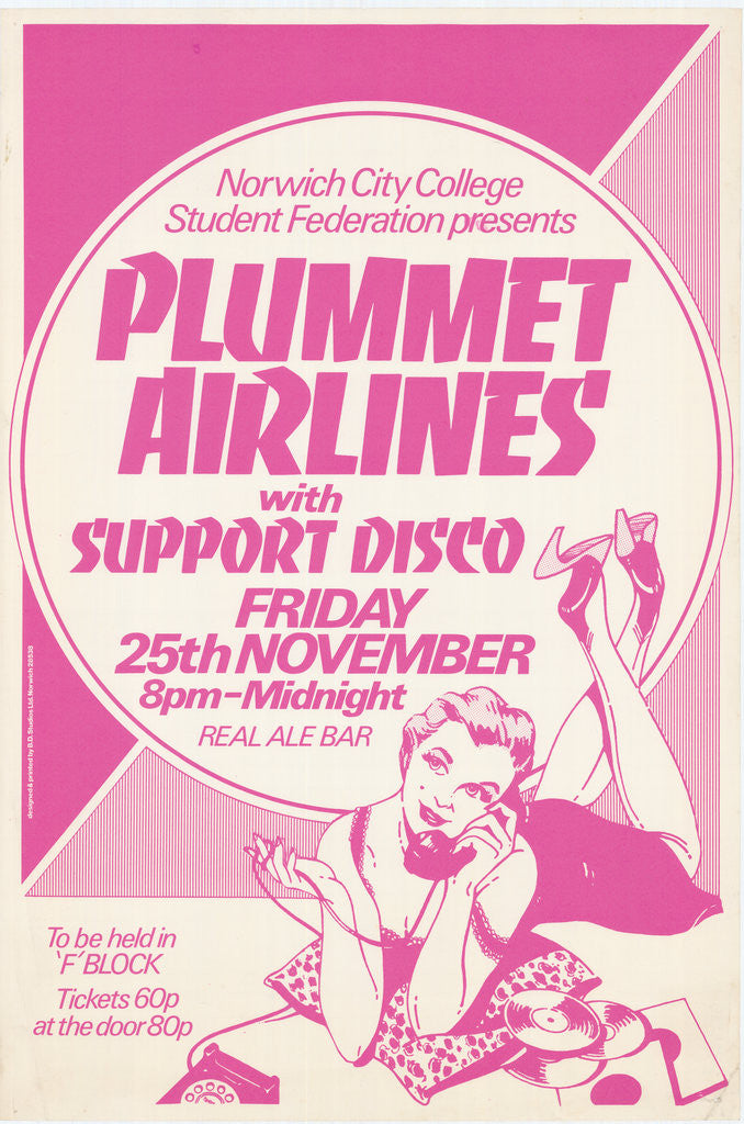 Detail of Plummet Airlines poster by Rokpool