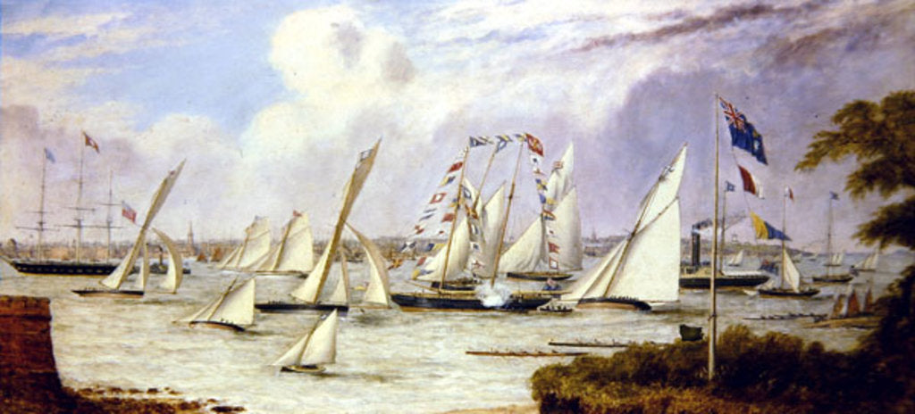 Detail of The Grand Regatta of the Royal Mersey Yacht Club by Henry Melling