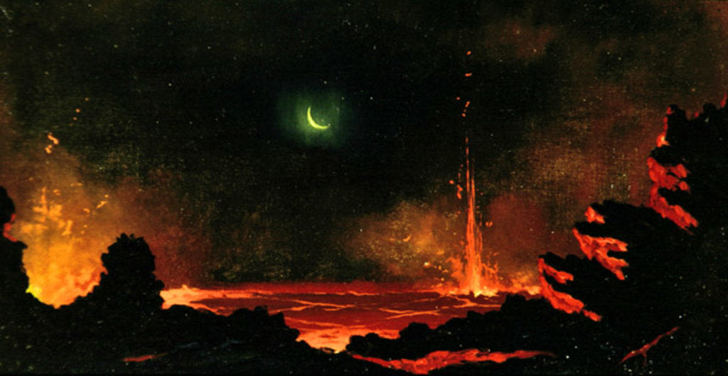 Detail of Volcano, Hawaii, 1888 by Jules Tavernier