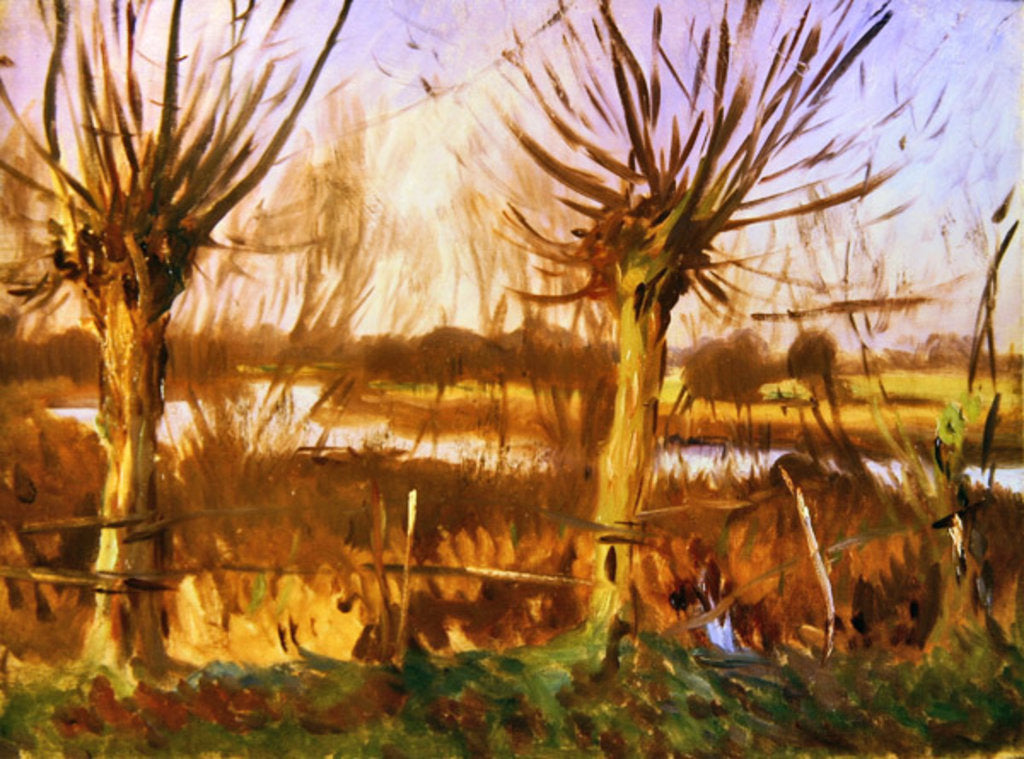 Detail of Landscape with trees, Calcot-on-the-Thames by John Singer Sargent