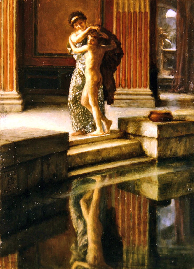Detail of Idle Fears, oil sketch, 1893-1913 by Edward John Poynter