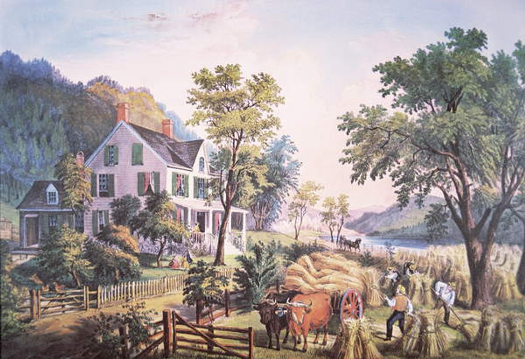 Detail of American Farm Scene, 1864 by Frances Flora Bond Palmer