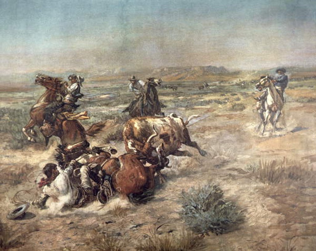 Detail of The Strenuous Life, 1901 by Charles Marion Russell