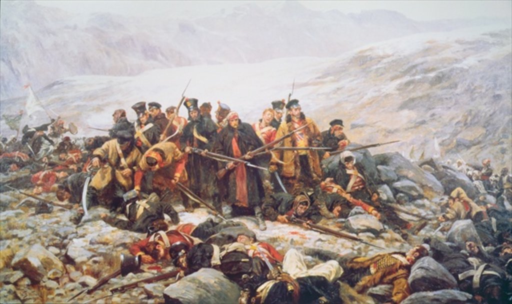Detail of The Last Stand of the 44th Regiment at Gundamuck during the Retreat from Kabul, 1841, 1898 by William Barnes Wollen