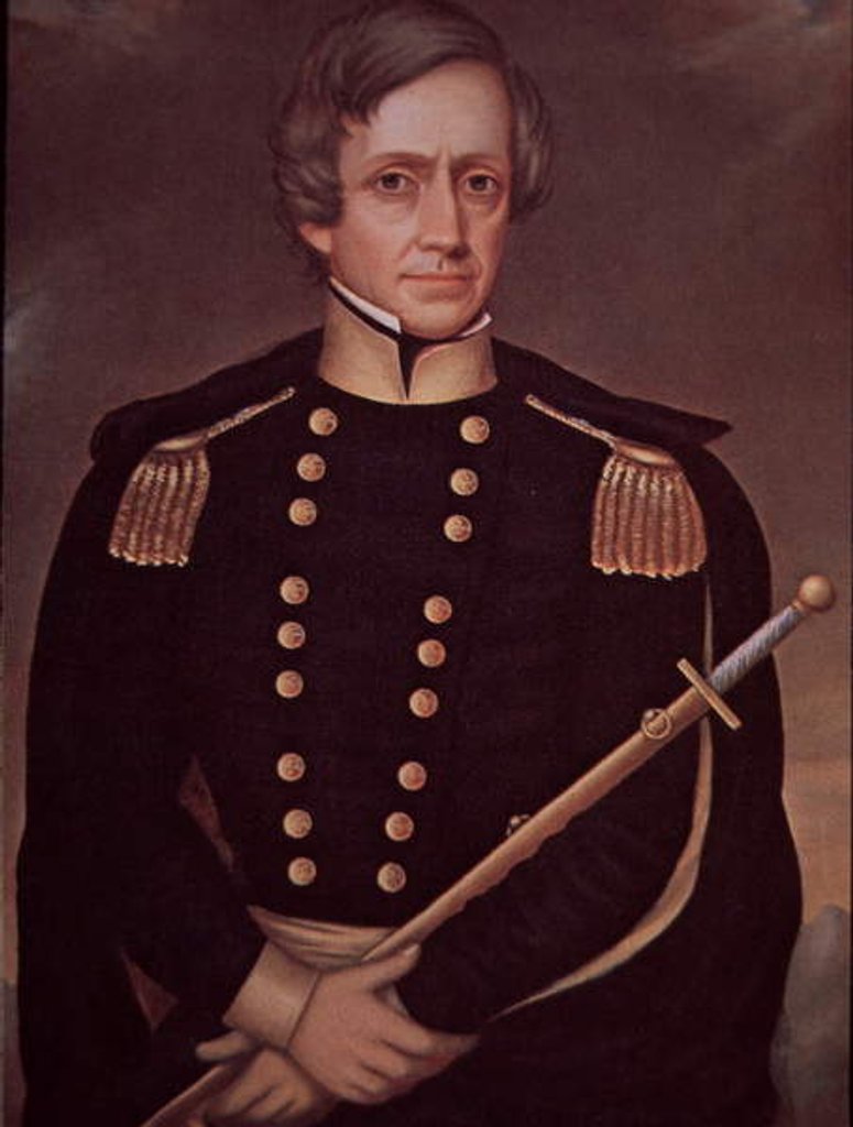 Detail of Mexican-American War, Gen Stephen Watts Kearny, US commander, 1840s by American School