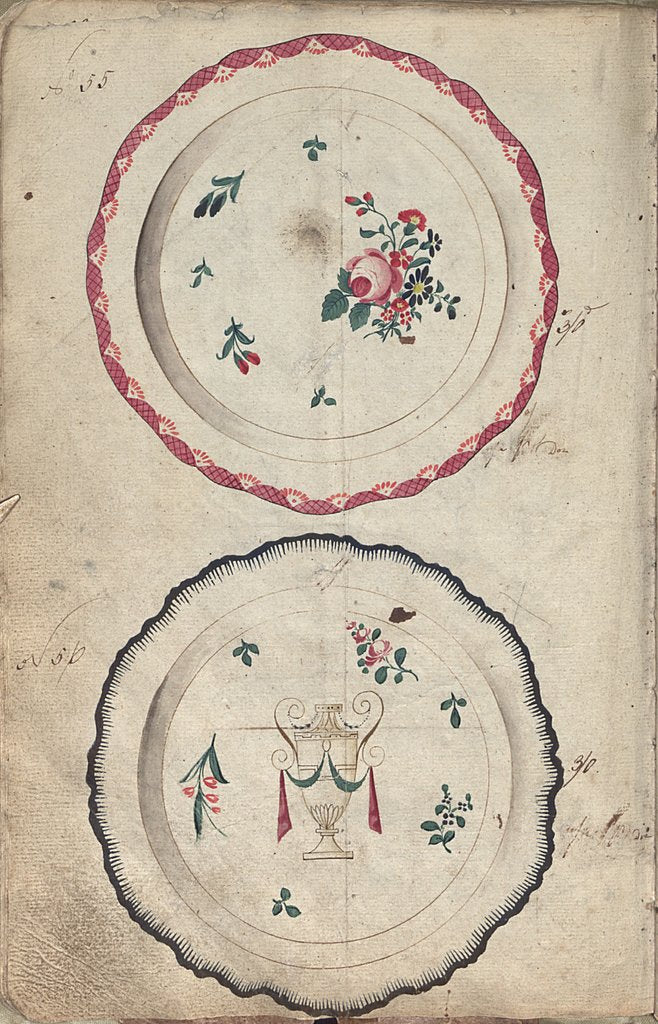 Detail of Page from an Original Drawing Book of the Leeds Pottery Company by Anonymous