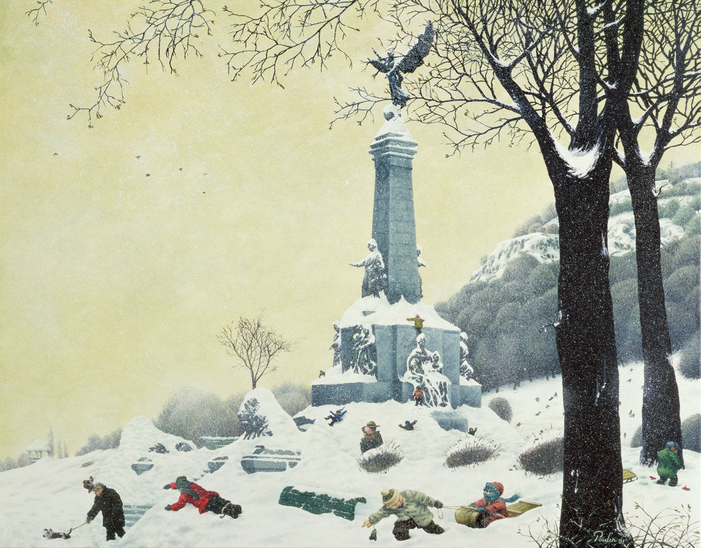 Detail of In the Park, Winter by Stephane Poulin