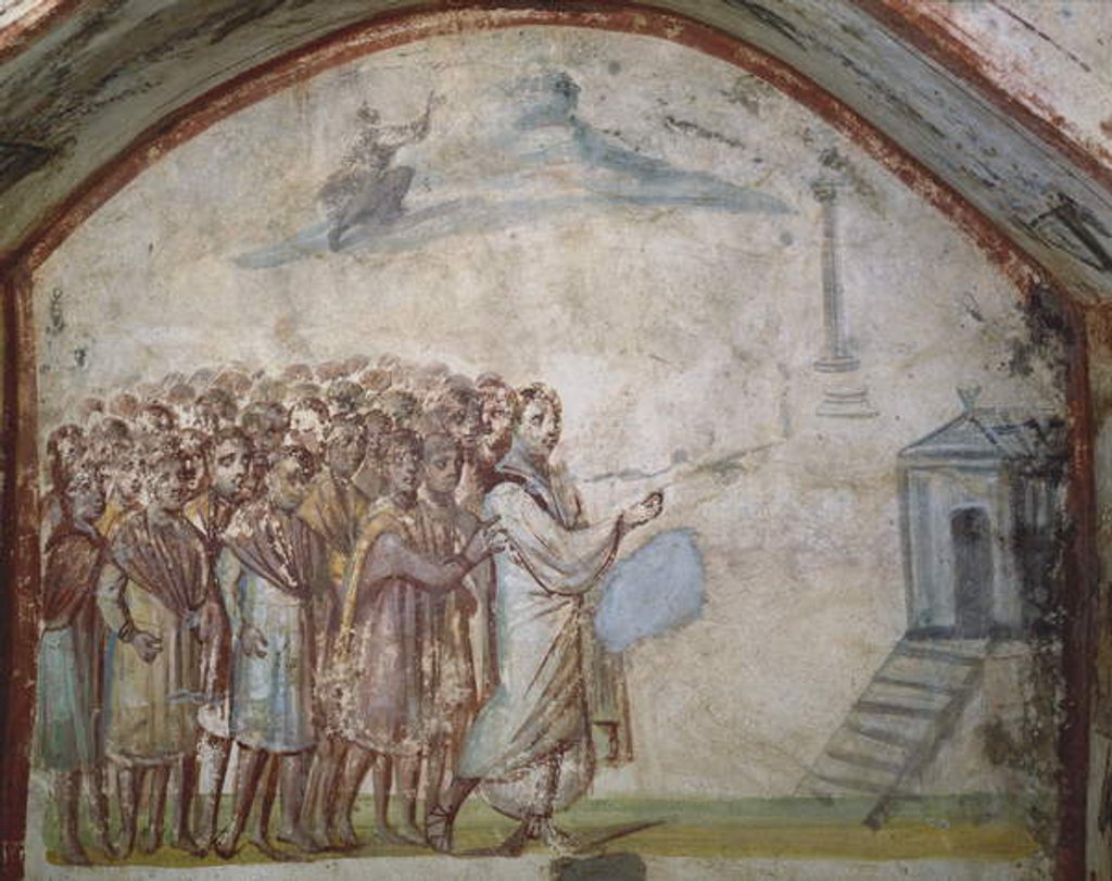 Detail of The Raising of Lazarus, Catacombs of Via Latina, Rome by Roman Roman