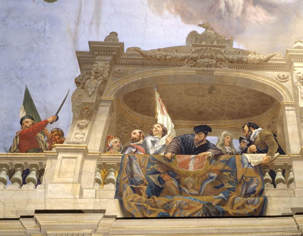 Detail of Ettore, Andrea Doria, F. Ferrucci, M. Colonna and Doge Morosini by Cesare Mariani