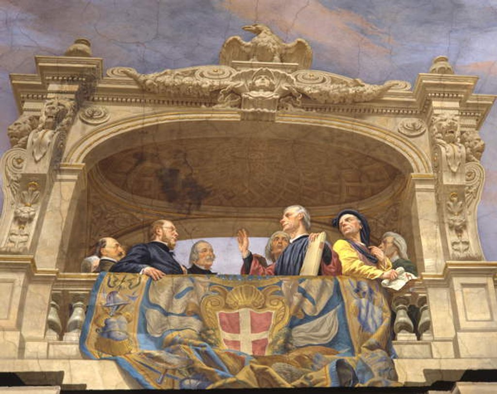 Detail of Macchiavelli, A. Gentili, Pier Capponi and Cavour by Cesare Mariani