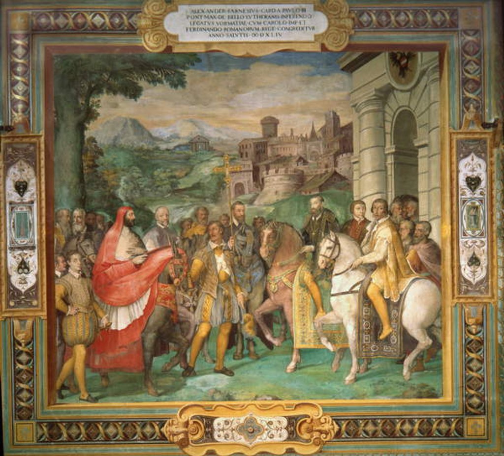 The meeting of Holy Roman Emperor Charles V and Alessandro Farnese in 1544 by Taddeo Zuccari