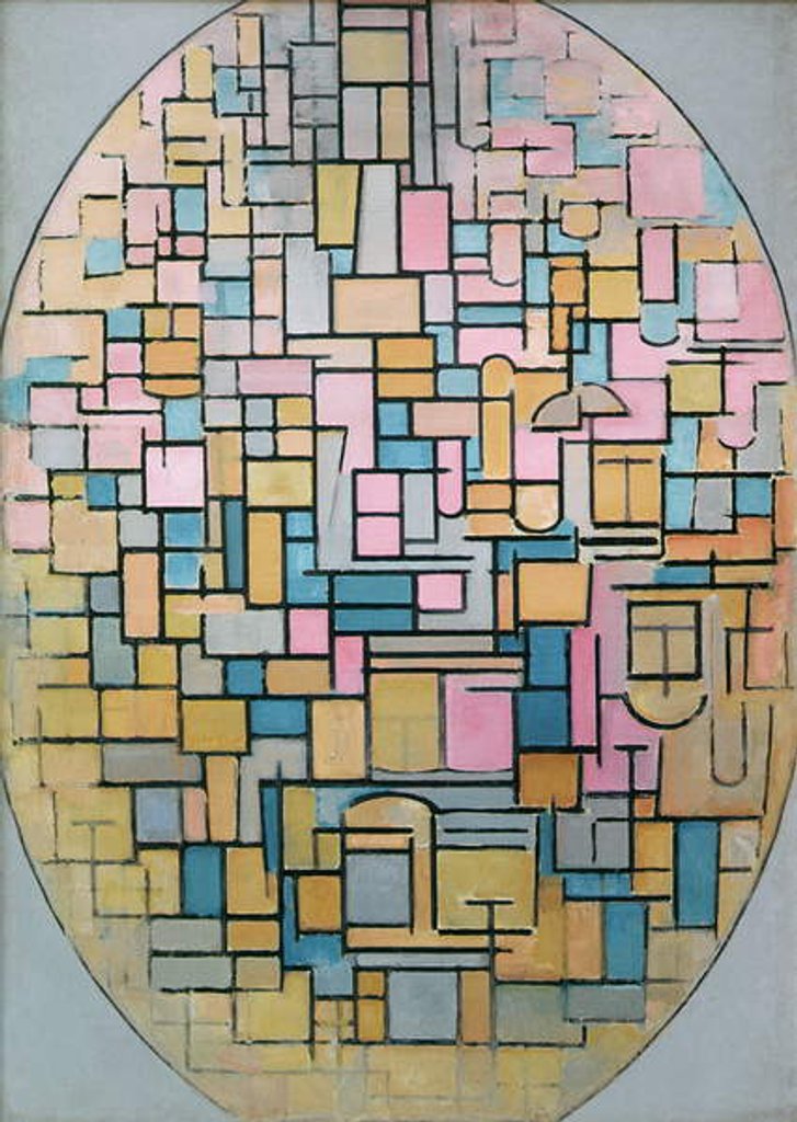 Detail of Tableau III: Composition in Oval, 1914 by Piet Mondrian