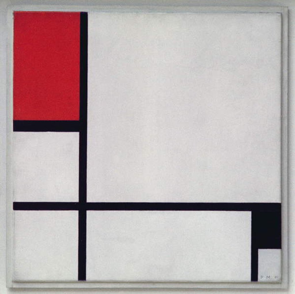Detail of Composition No.1, with Red and Black, 1929 by Piet Mondrian