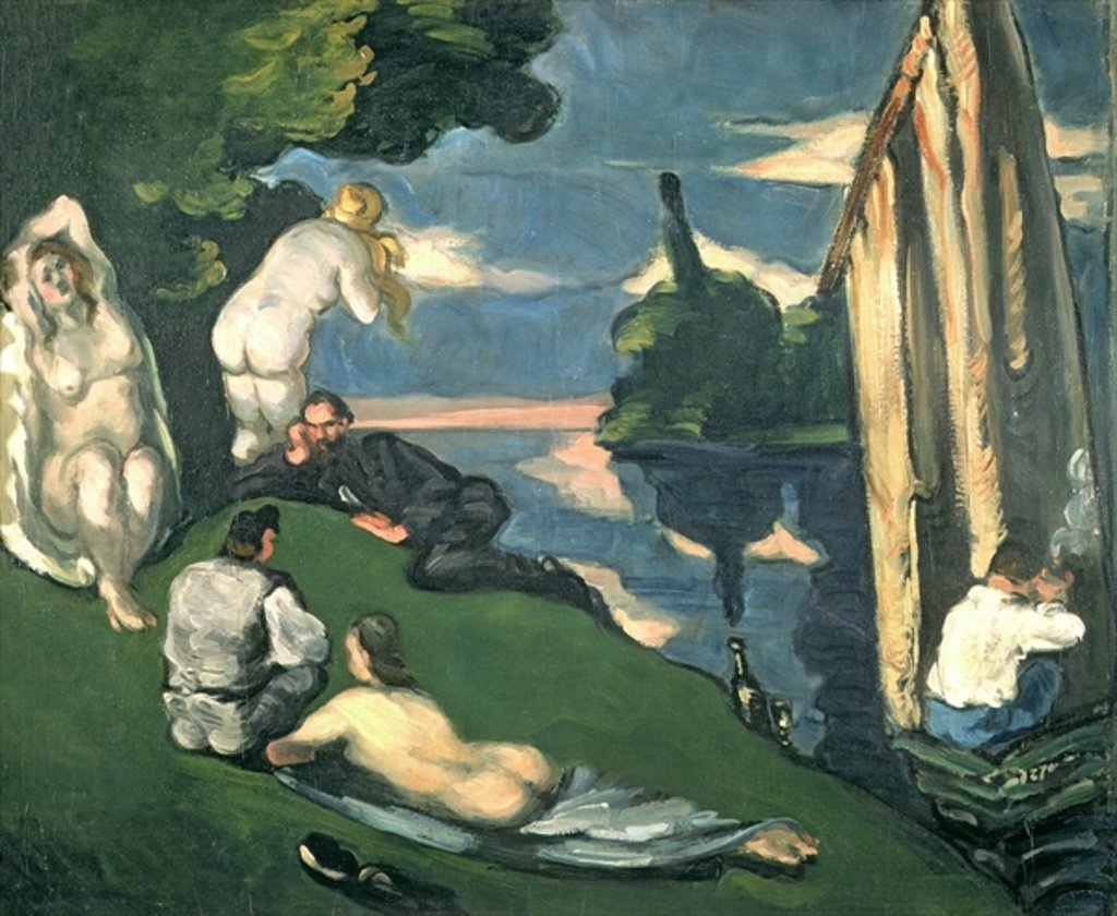 Detail of Pastoral, or Idyll, 1870 by Paul Cezanne