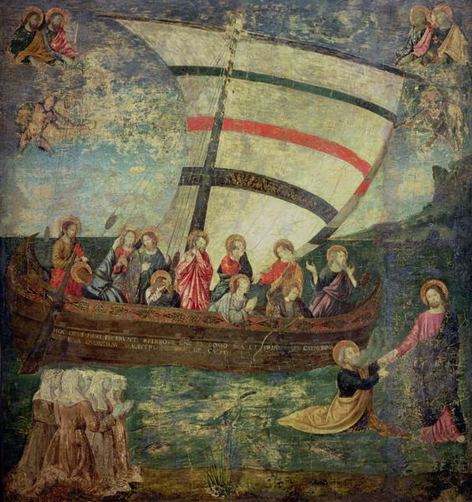 Detail of Christ walking on the water, after the 'Navicella' by Giotto by Antoniazzo Romano