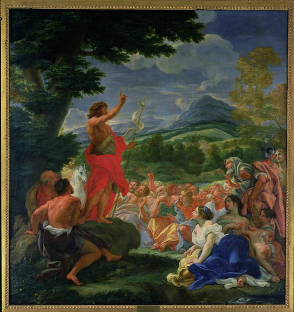 Detail of St. John the Baptist Preaching, painted before 1695 by Il Baciccio