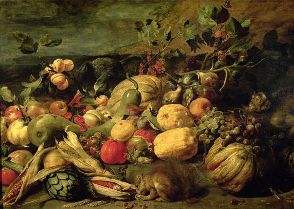 Detail of Still Life of Fruits and Vegetables by Frans Snyders or Snijders