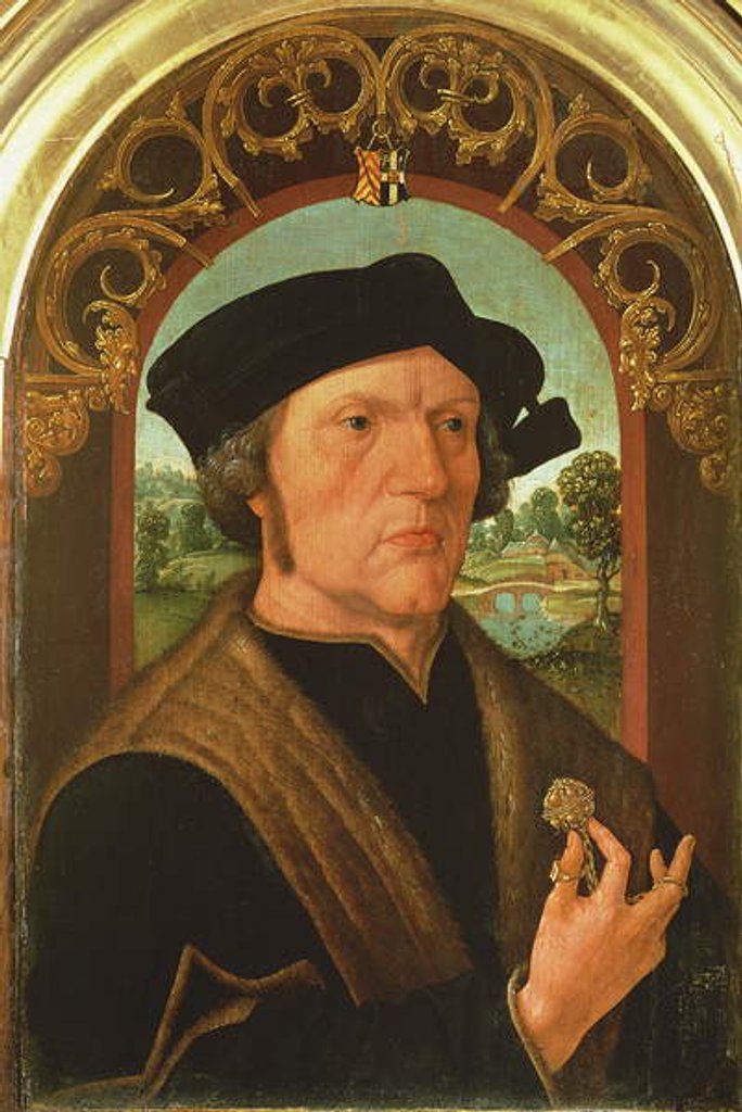 Detail of Portrait of a Man in Front of a Window by Jacob Cornelisz