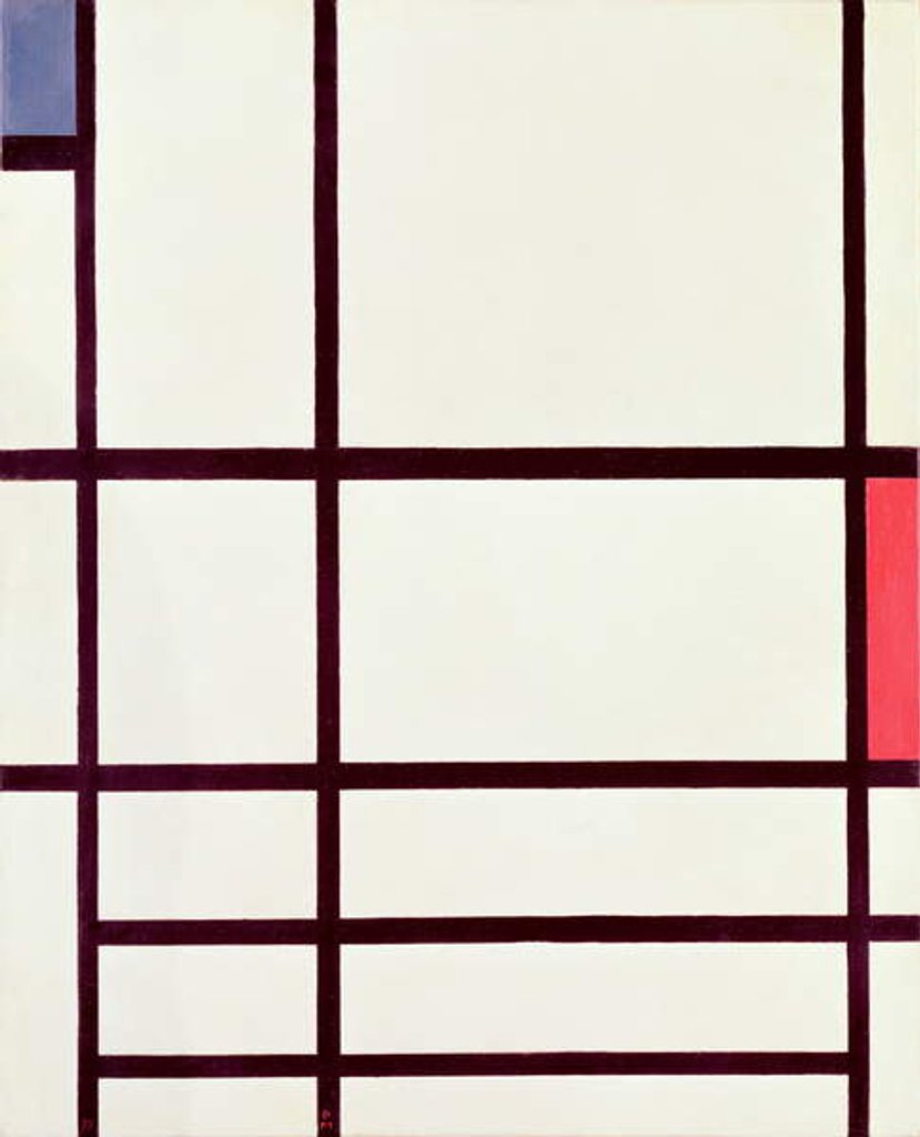 Detail of Composition in Red, Blue and White: II, 1937 by Piet Mondrian