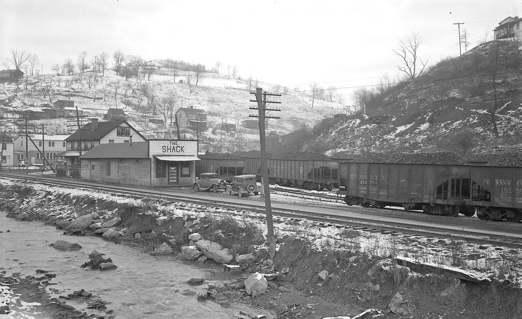 Detail of Scott's Run, West Virginia. The Shack Community Center by Lewis Hine