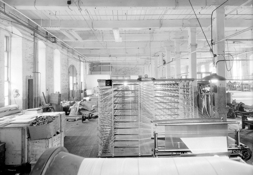 Detail of Paterson, New Jersey - Textiles. Jackson Winding and Warping Company. Picture of a Sipp-Eastwood DY type of High Speed Warper. by Lewis Hine