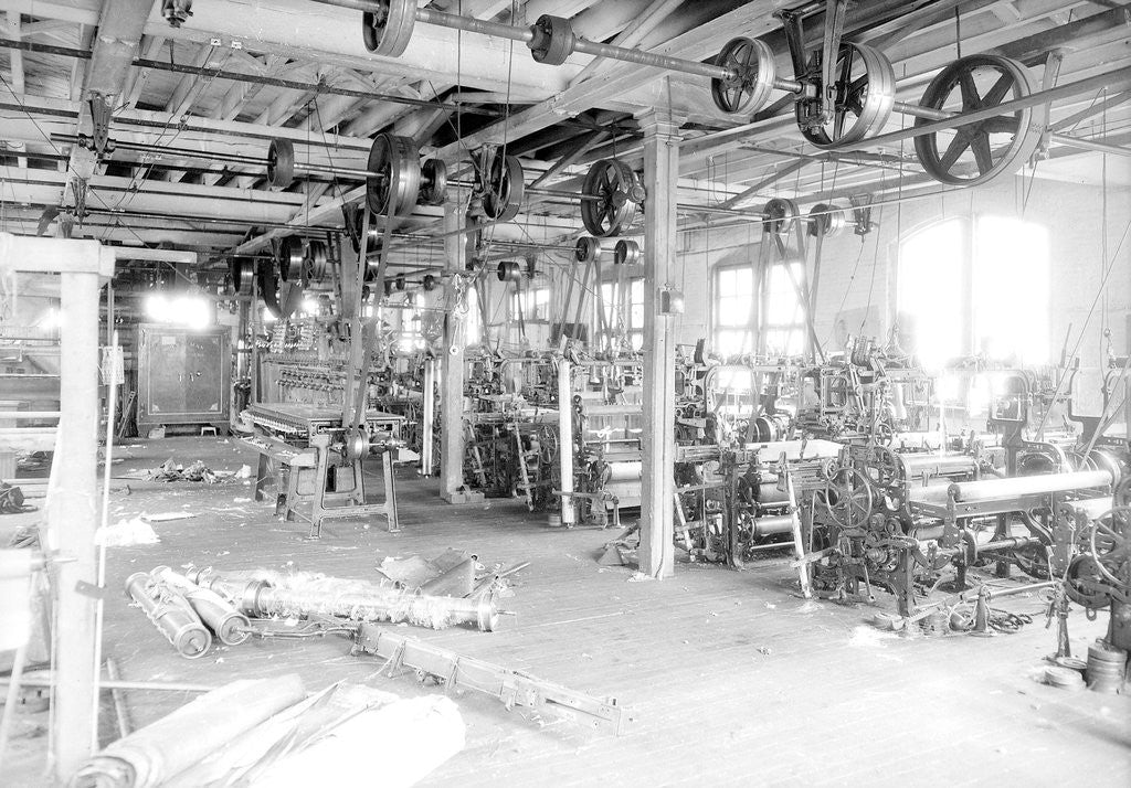 Detail of Paterson, New Jersey - Textiles. Two views of an idle petty shop. Taken in the Barnet Mills, June 1937 by Lewis Hine