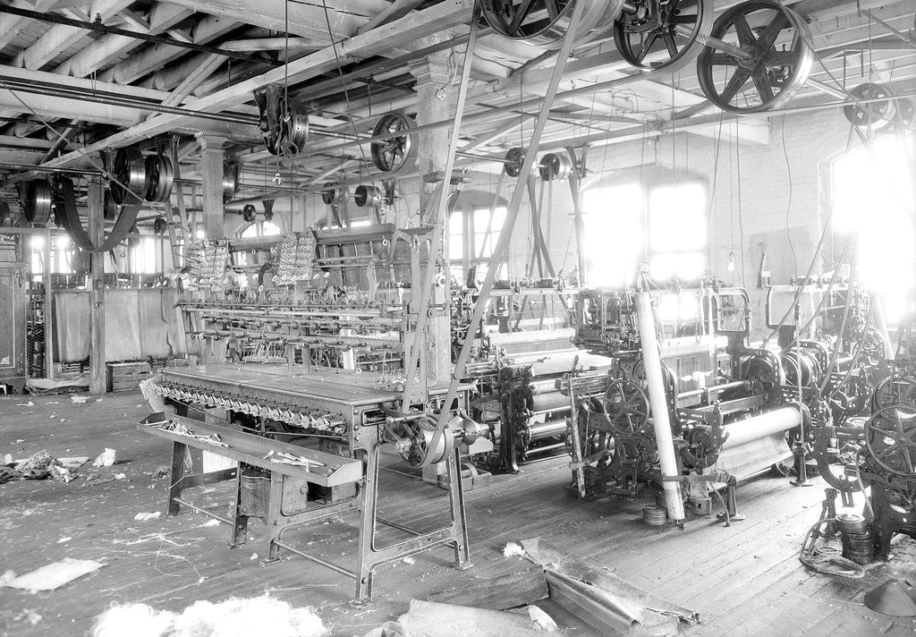 Detail of Paterson, New Jersey - Textiles. Two views of an idle petty shop. Taken in the Barnet Mills, June 1937 by Lewis Hine