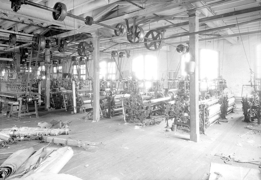 Detail of Paterson, New Jersey - Textiles. Two views of an idle petty shop. Taken in the Barnet Mills, June 1937 by Lewis Hine