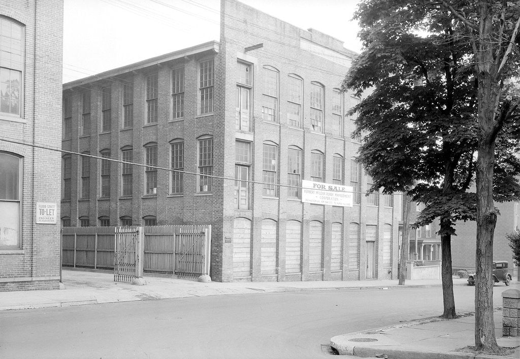 Detail of Paterson, New Jersey - Textiles. Unoccupied mill buildings on Straight Street, June 1937 by Lewis Hine