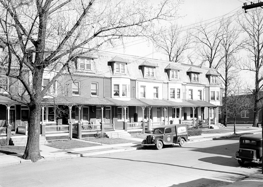 Detail of Lancaster, Pennsylvania - Housing. Moderate priced houses near Stehli silk mill by Lewis Hine