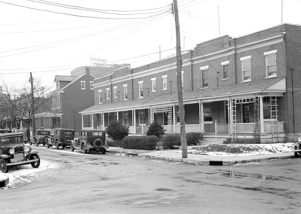 Detail of Lancaster, Pennsylvania - Housing. Low rental houses near linoleum plant - rental $18.00 - $20.00, 1936 by Lewis Hine