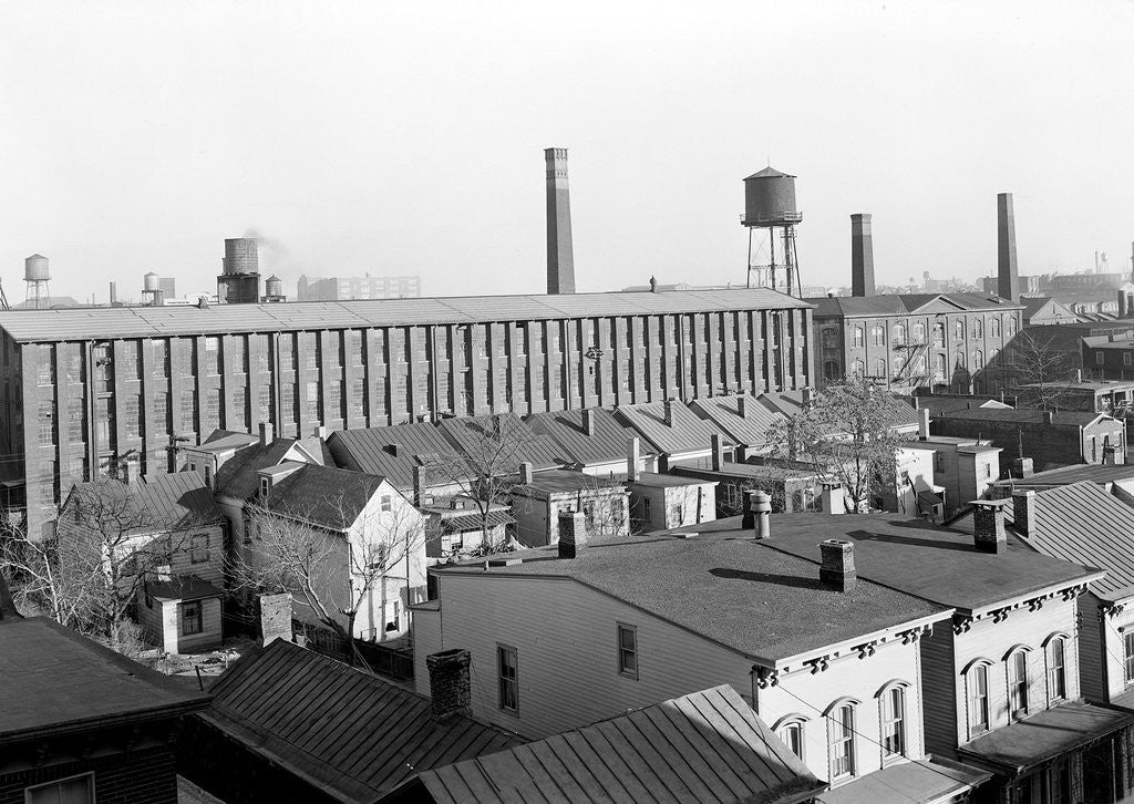 Detail of Paterson, New Jersey - Textiles. View of mill and houses., March 1937 by Lewis Hine