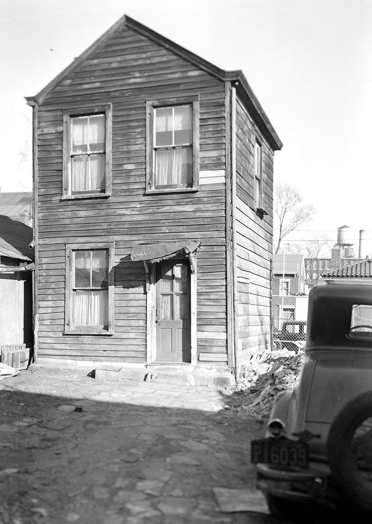 Detail of Paterson, New Jersey - Textiles. Two-room home, (kitchen below, bedroom above) of an old retired silk-worker by Lewis Hine
