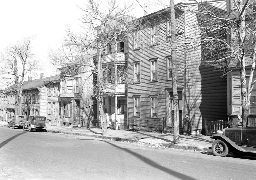 Detail of Paterson, New Jersey - Textiles. Homes of owners of two Family Shops, Mill St, March 1937 by Lewis Hine