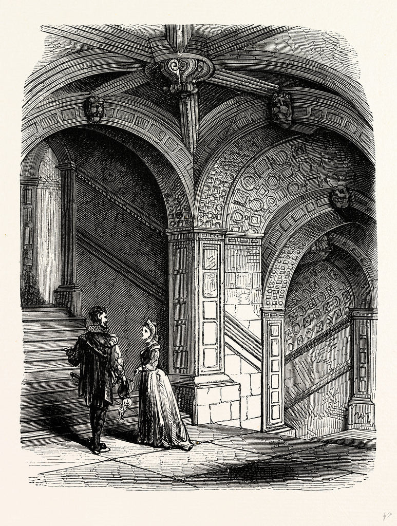 Detail of The Ancient Stone Staircase, Burleigh House by Anonymous