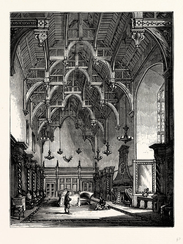 Detail of The Great Hall, Burleigh House by Anonymous