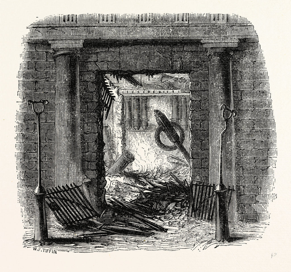 Detail of Entrance, Staircase of Great Storehouse Fire, London by Anonymous