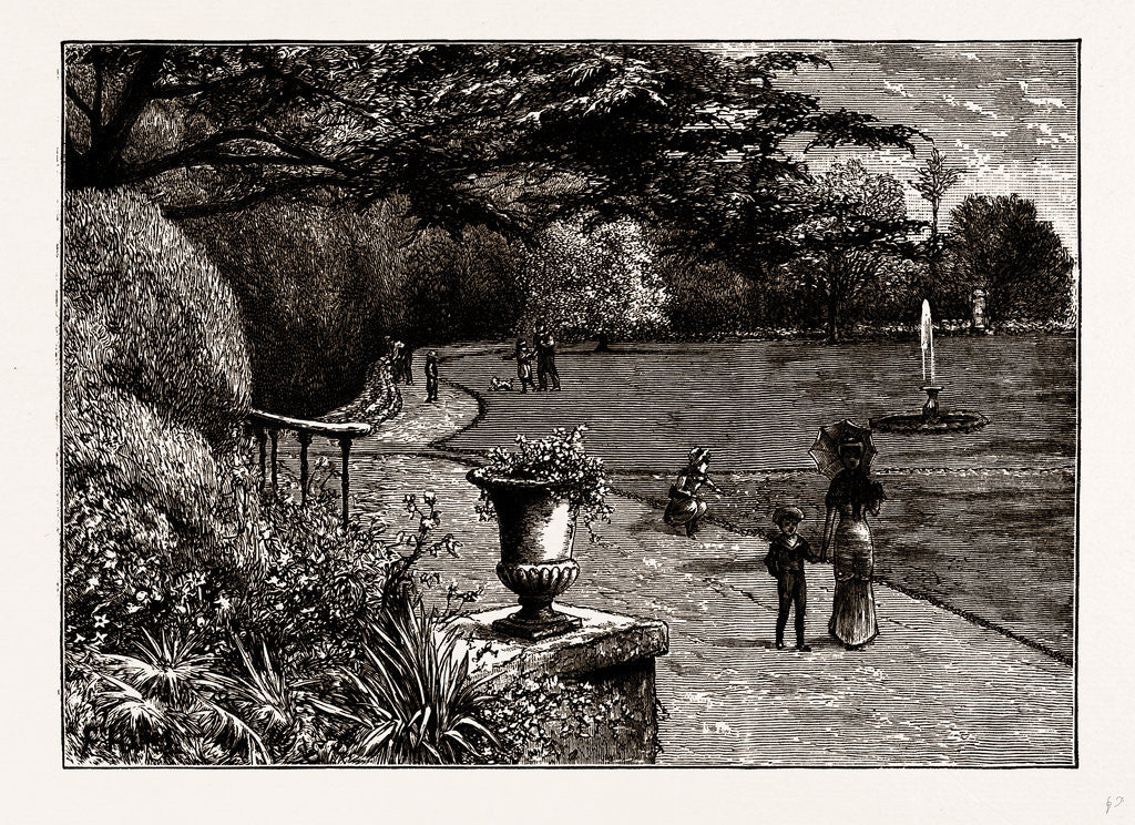 Detail of The Gardens of Orleans House, 1882 by Anonymous